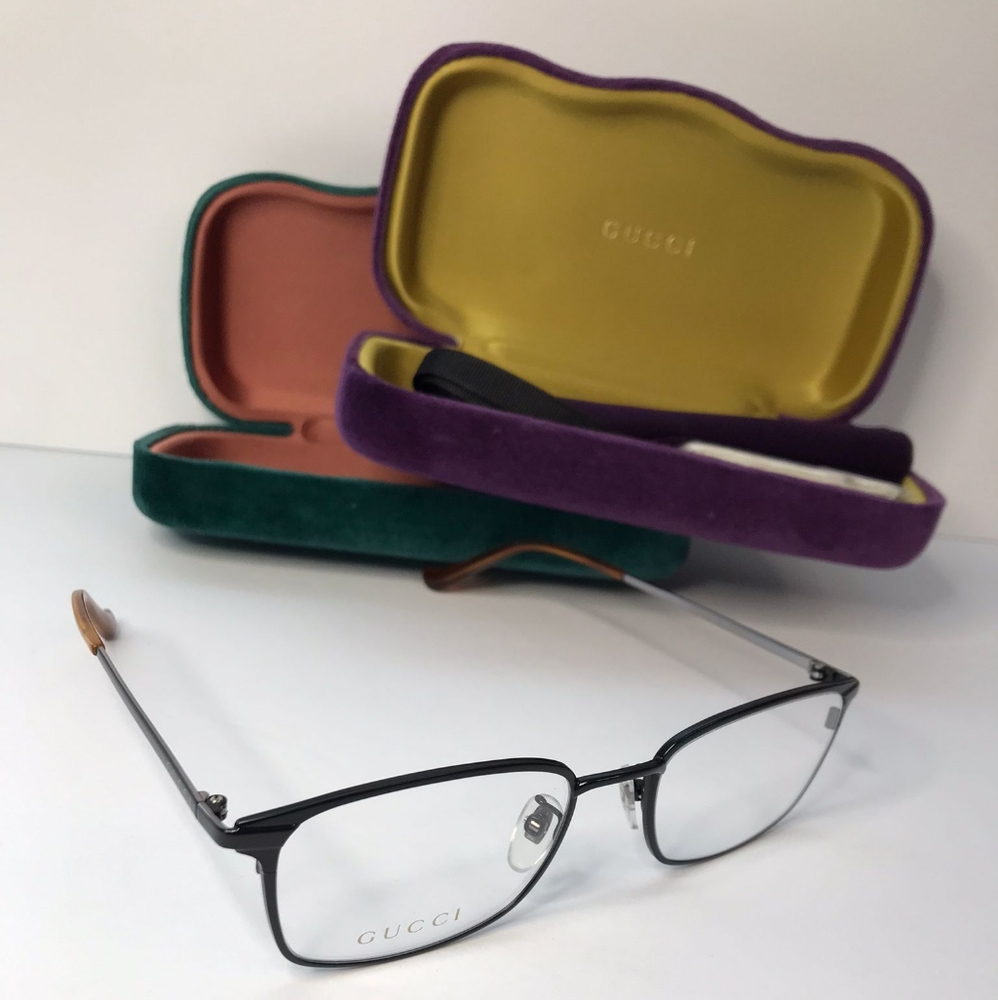 Original Gucci Demo Rectangular Men's Eyeglasses … - image 1